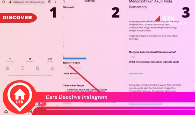 cara deactive instagram