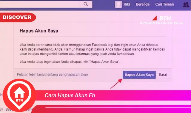 cara hapus akun fb