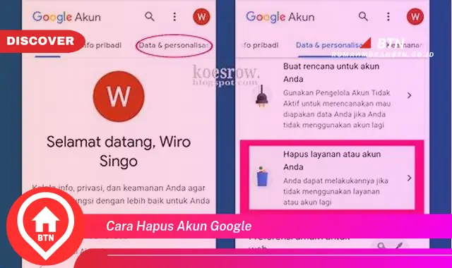 cara hapus akun google