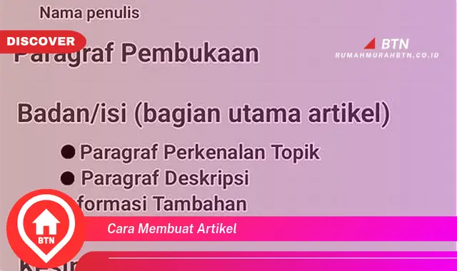 cara membuat artikel