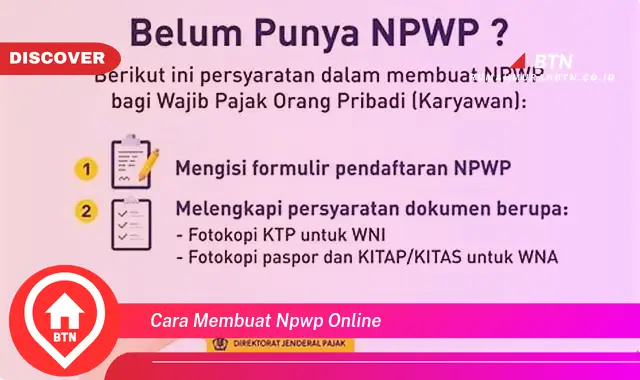 cara membuat npwp online