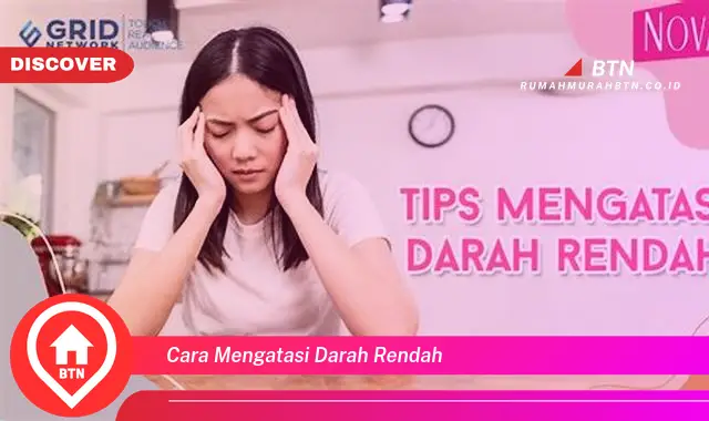 cara mengatasi darah rendah