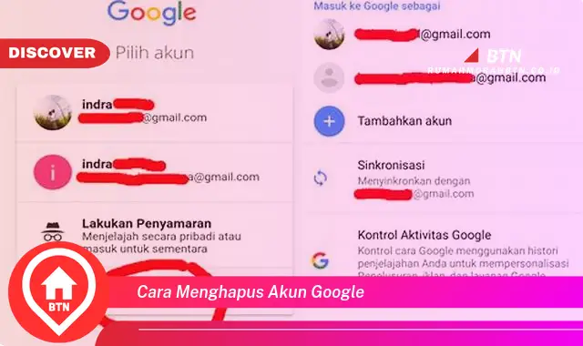 cara menghapus akun google