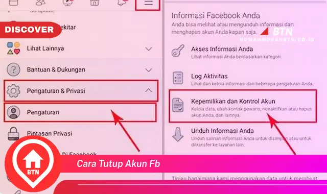 cara tutup akun fb