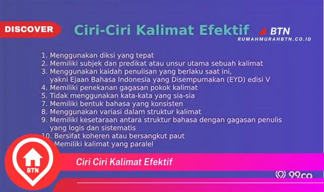 ciri ciri kalimat efektif