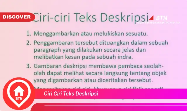 ciri ciri teks deskripsi