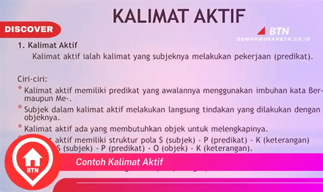 contoh kalimat aktif