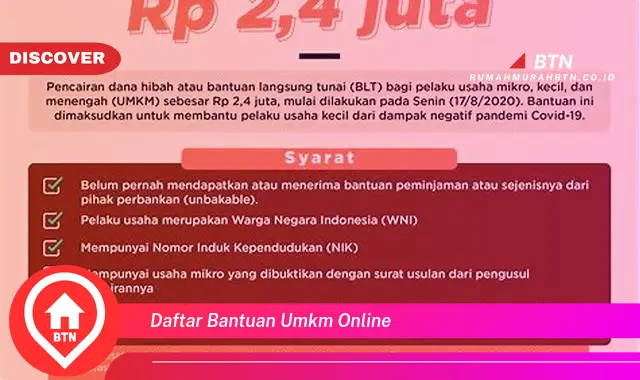 daftar bantuan umkm online