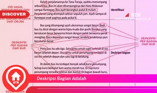 deskripsi bagian adalah