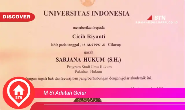 m si adalah gelar