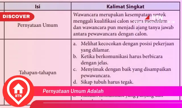 pernyataan umum adalah