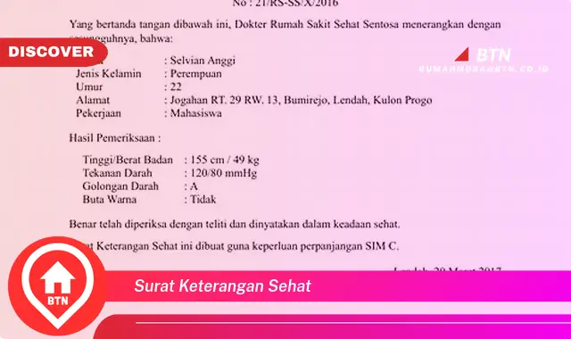 surat keterangan sehat