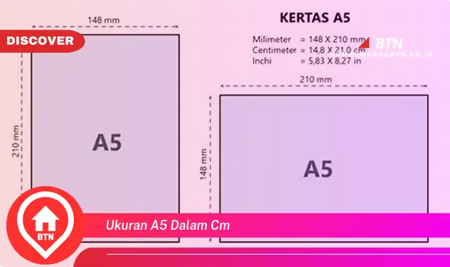 ukuran a5 dalam cm