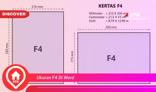 ukuran f4 di word