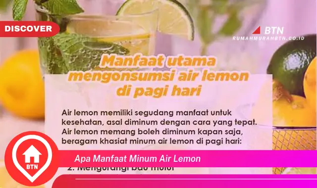 apa manfaat minum air lemon