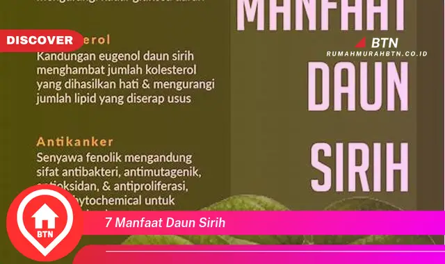 7 manfaat daun sirih