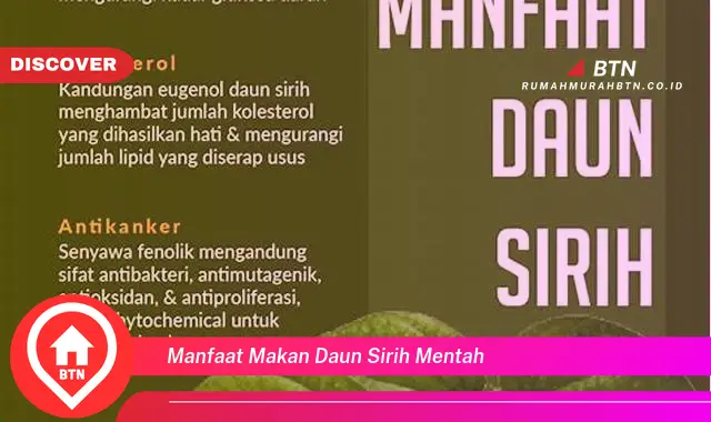 manfaat makan daun sirih mentah