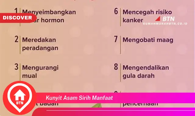 kunyit asam sirih manfaat