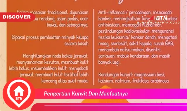 pengertian kunyit dan manfaatnya