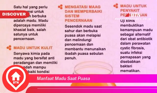 manfaat madu saat puasa