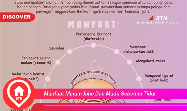 manfaat minum jahe dan madu sebelum tidur