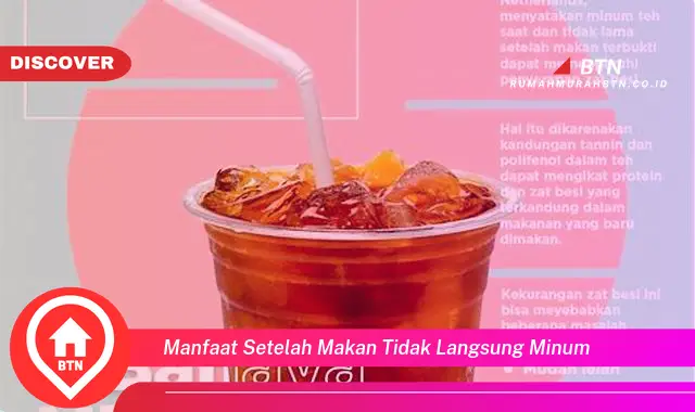 manfaat setelah makan tidak langsung minum