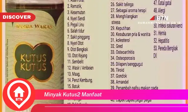 minyak kutus2 manfaat