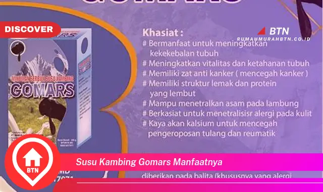 susu kambing gomars manfaatnya