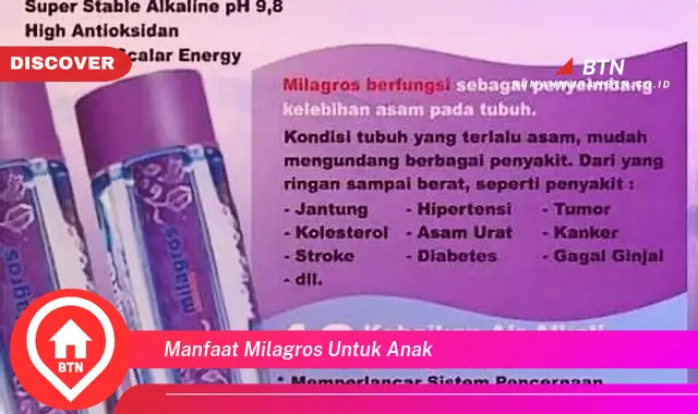 manfaat milagros untuk anak