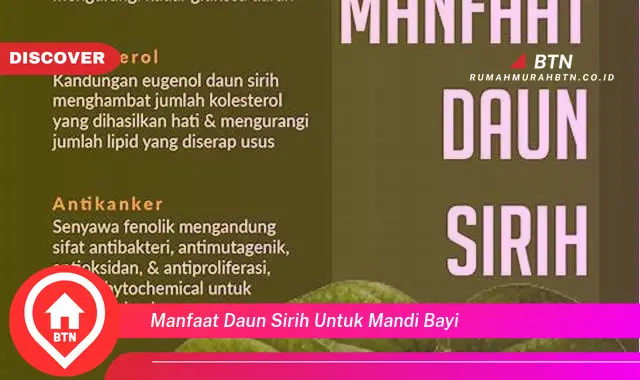 manfaat daun sirih untuk mandi bayi