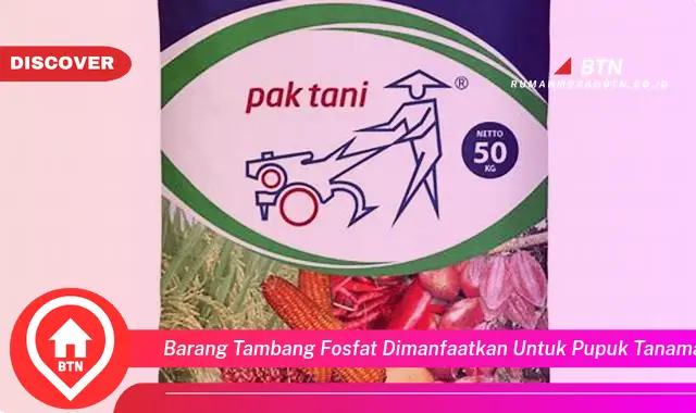 barang tambang fosfat dimanfaatkan untuk pupuk tanaman karena